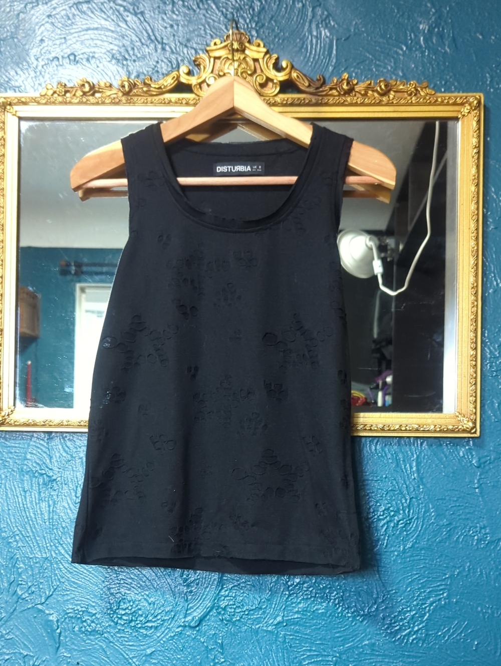 Disturbia Deadstock - Black Distressed Scoop Tank